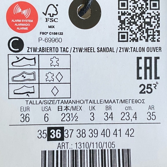 NWT. Zara Brown Leather Block Heel Mules. Size 6. - Picture 6 of 10